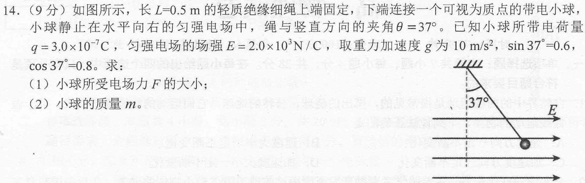 2024年河北省高一年级下学期3月联考数学.考卷答案