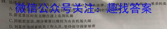 陕西省2023~2024学年度第一学期九年级阶段调研检测政治~