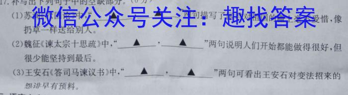 安徽省2023-2024学年第一学期九年级教学质量监测/语文
