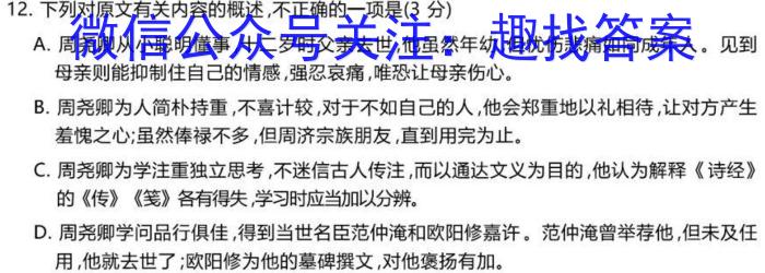 2024届全国高考分科调研模拟测试卷 XGK(一)语文