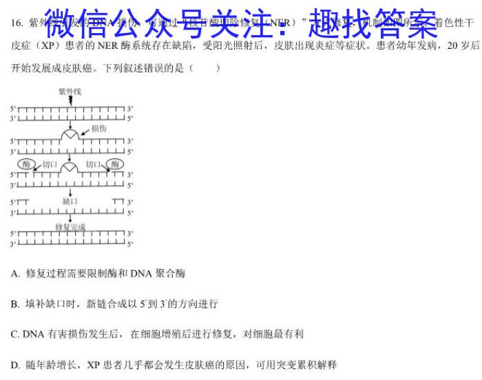 陕西省西安市2023-2024学年第一学期初三年级摸底练习生物试卷答案