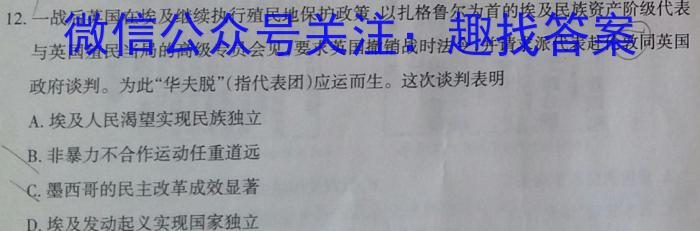 云南省云师大附中2023-2024学年初一分班考试历史试卷