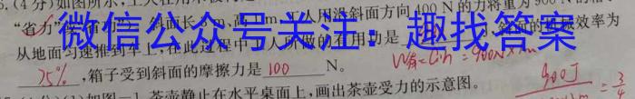 安徽六校教育研究会2023年2019级高一新生入学素质测试(2023.8)物理`