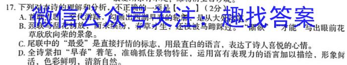 安徽省2023-2024学年第一学期高二9月考试卷(4044B)语文