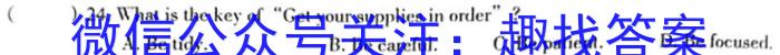 陕西省2023-2024学年度第一学期九年级期中调研试题（卷）B英语试卷答案