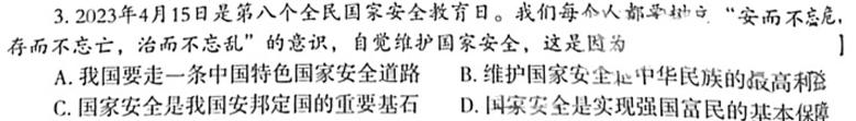 2024年普通高等学校招生全国统一考试仿真模拟金卷(五)思想政治部分