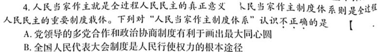 【精品】安徽省颍东区2023-2024学年度(上)九年级教学质量调研检测思想政治