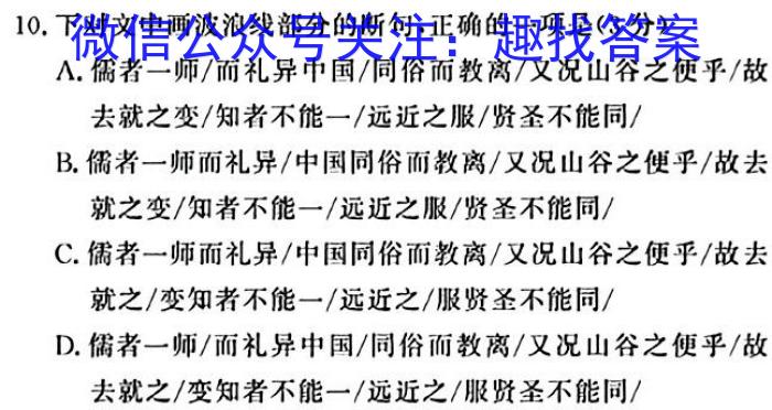 安徽省2023-2024学年度九年级测试卷一（10.7）语文