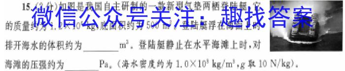 陕西省2023~2024学年度九年级第一学期开学收心检测卷物理.