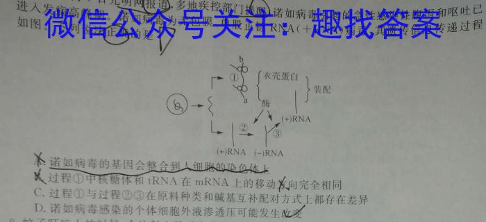 2023-2024学年内蒙古省高三8月联考(电脑 标识)生物