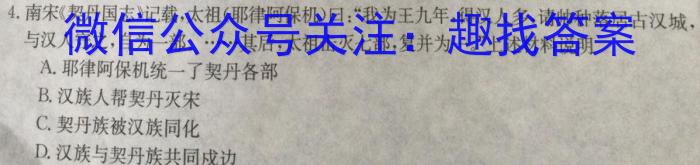 2024届百万大联考高三年级8月联考（1002C）历史