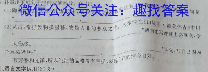 青海省2024届高三9月联考语文