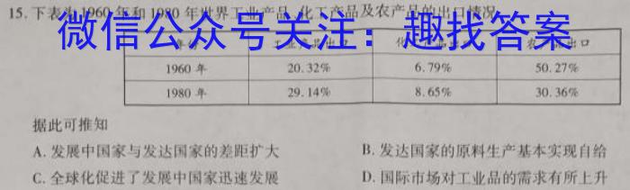 广东省2025届高二年级上学期9月联考历史