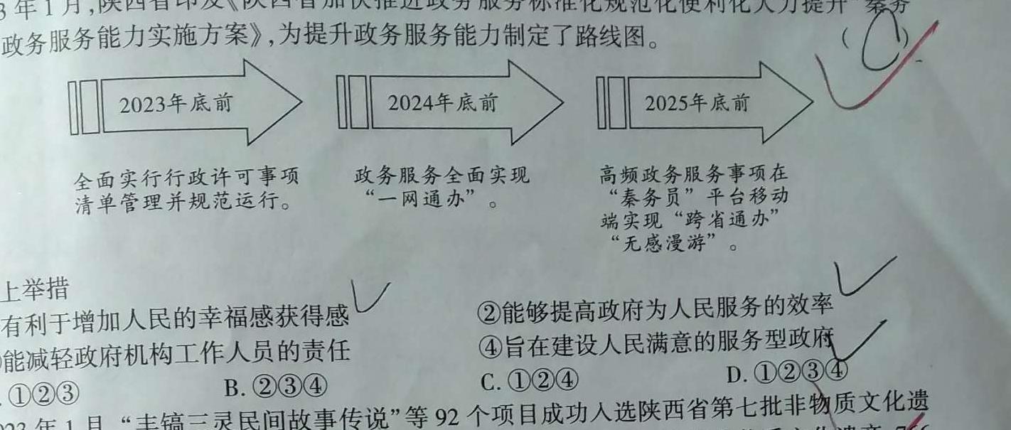 1号卷 A10联盟2024年高考原创预测卷(六)6思想政治部分