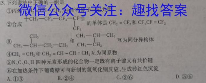 q2024湖北部分名校新高考协作体高三起点考化学