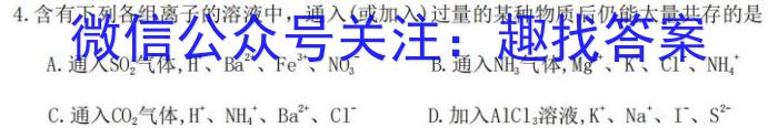 q百师联盟2024届高三开学摸底联考（新教材老高考）化学