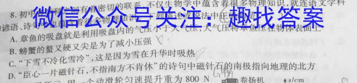 山西大学附中2023-2024学年第一学期九年级开学学情诊断l物理