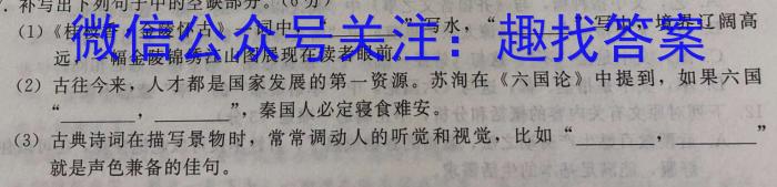 2023年皖东名校联盟体高三9月第二次教学质量检测语文