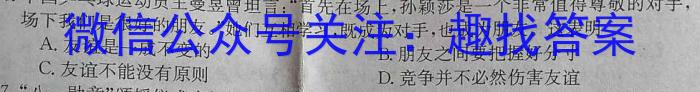 江西省崇义县某校2023-2024学年九年级开学作业效果检测一政治试卷d答案