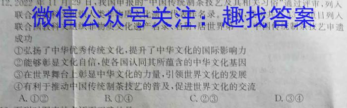 万友2023-2024学年上学期九年级·教学评价二(期中)政治~