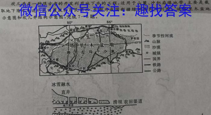 智慧上进·2024届高三总复习双向达标月考调研卷（一）q地理