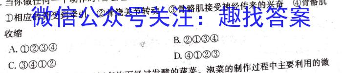 九师联盟 2024届9月高三高考仿真模拟(LG)生物试卷答案