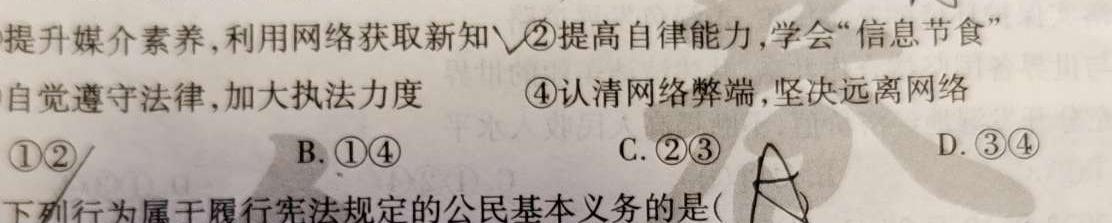 2024年广东省中考模拟卷(四)思想政治部分