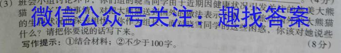 吉林省长春市2023年绿园区七年级新生入学能力达标水平测查语文