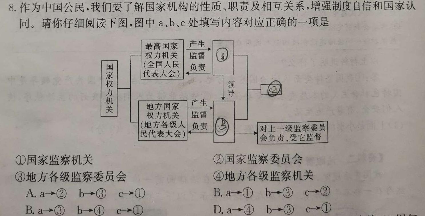 2024年常德市高三模拟考试思想政治部分