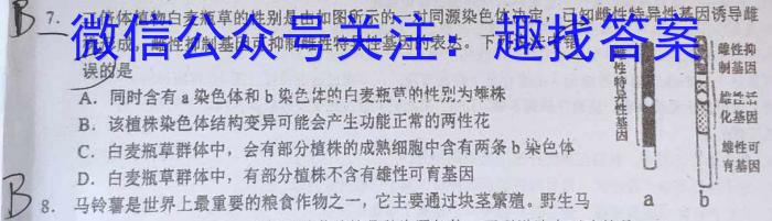 2024届衡水金卷先享联盟高三联考（8月）生物试卷答案