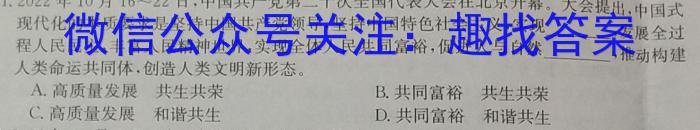 安徽省2023-2024学年九年级上学期教学质量调研一（考后更新）政治~