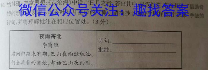 河南省实验中学2023-2024学年九年级上学期开学评估材料语文