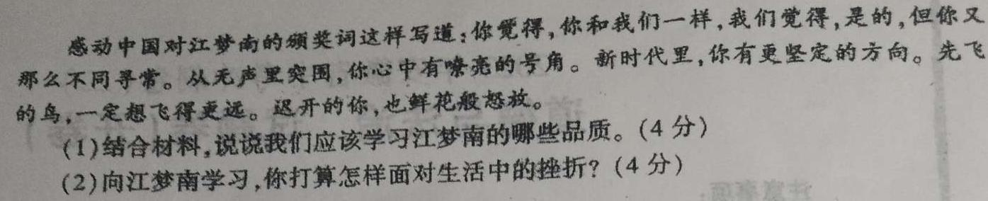 【精品】安徽省宣城市2023-2024学年度第二学期八年级期末教学质量监测思想政治