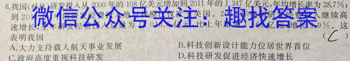 炎德 英才大联考2024届高三暑假作业检测试卷(CJ)政治s