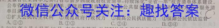河南省2024届九年级第三次综合素养评估政治~