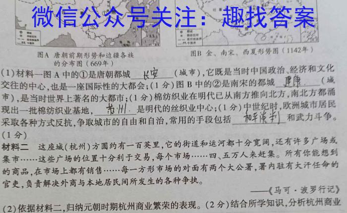 四川省成都市蓉城名校联盟2023-2024学年高二上学期开学考试历史试卷