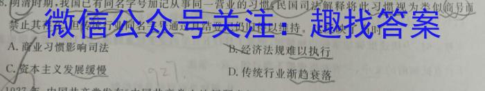 2024届南宁二中、柳铁一中新高考高三摸底调研测试（9月）历史