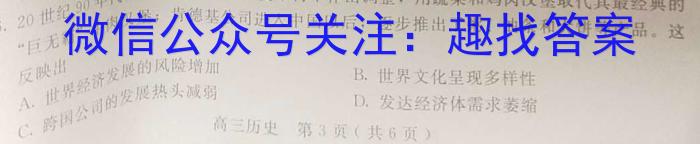 安徽省皖江名校联盟2024届高三8月联考（A-024）历史