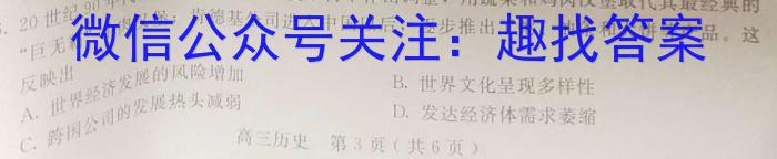 皖江名校2023-2024学年度上学期高二年级联考历史试卷