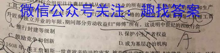 衡水金卷先享题·月考卷 2023-2024学年度上学期高三年级一调（新教材）历史