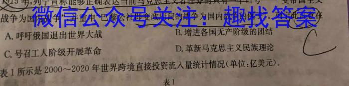 2024届浙江Z20第一次联考历史