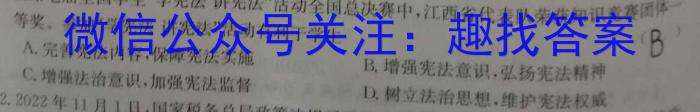 九师联盟2023~2024高三核心模拟卷四(上)政治~