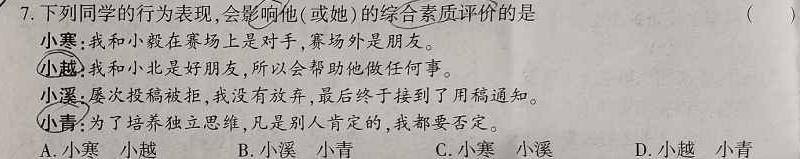 【精品】四川省大数据学考大联盟高一下期期末模拟质量检测思想政治