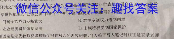 2024届福建泉州高三质检8月开学考试历史