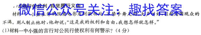 衡中同卷 2023-2024学年度上学期高三年级期中考试政治y