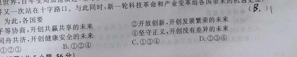 2025届陕西省高考选科调研考试（9月）政治y试题