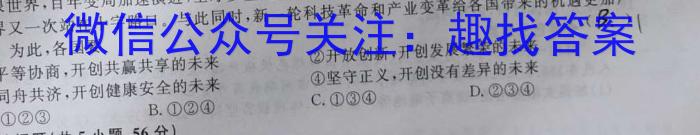 安徽省十联考·安合肥一中2024届高三第二次教学质量检测卷政治~