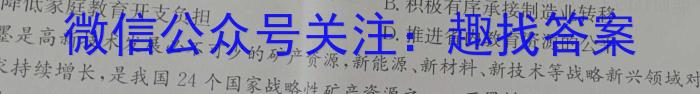 河北省2024届九年级阶段评估(一) 1L Rq地理