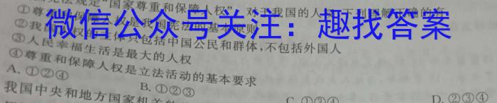 广西省普通高中2024届高三跨市联合适应性训练检测卷（11月）政治y