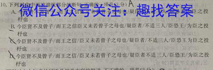 安徽省2023-2024学年度九年级第一次综合性作业设计语文